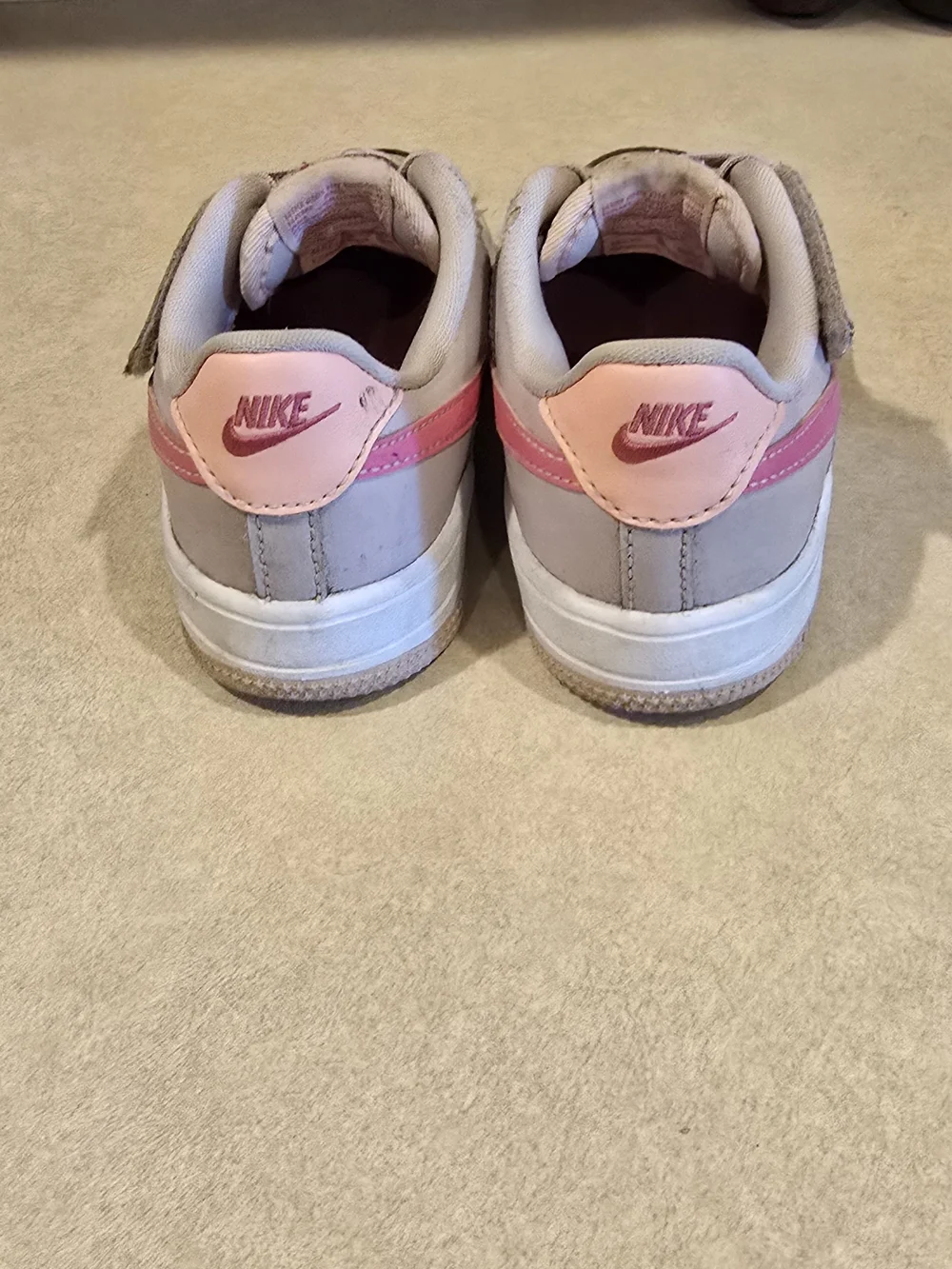 Nike Kids Gray and Pink Low-Top Sneakers
